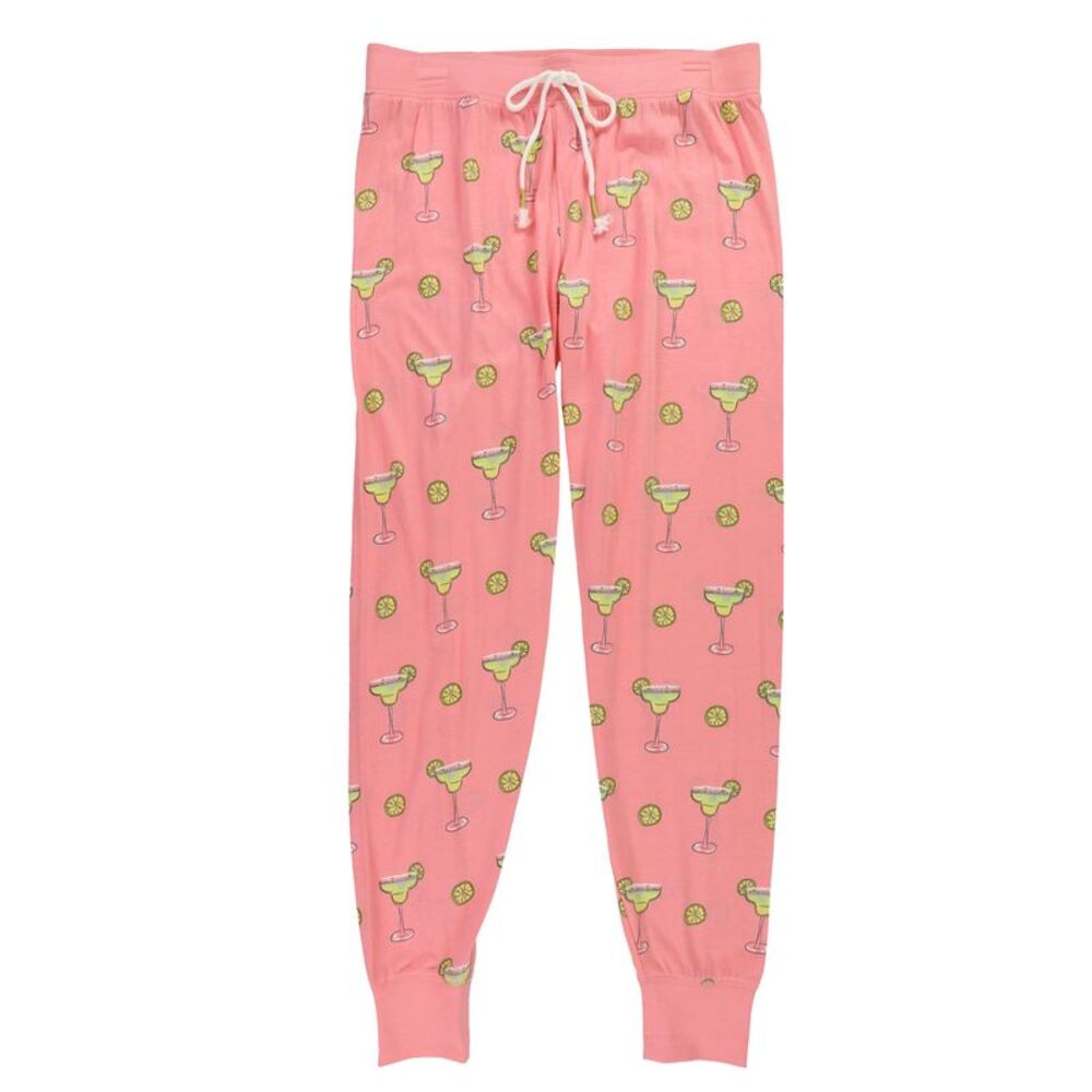 P.J. Salvage Womens Lemon Cocktail Pajama Sweatpants, Pink, M, DM